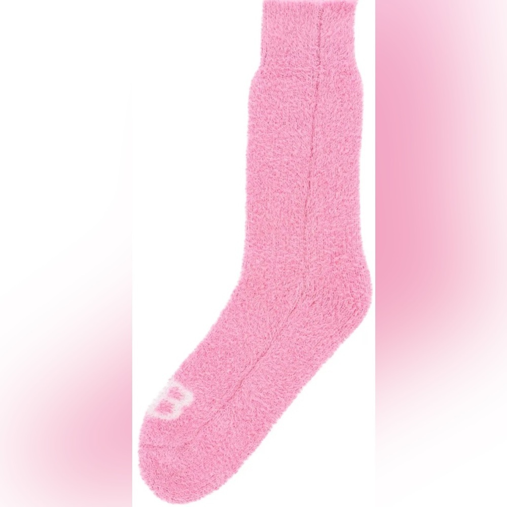 BALENCIAGA fuzzy socks pink white logo NWT - Picture 1 of 5